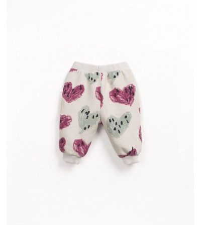 Pantalón felpa corazones