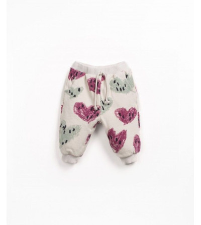 Pantalón felpa corazones